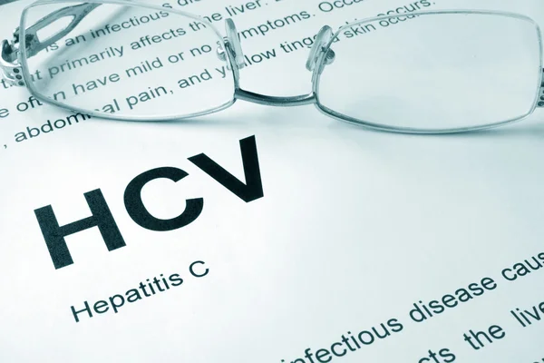 HCV escrito em uma página. Conceito médico . — Fotografia de Stock