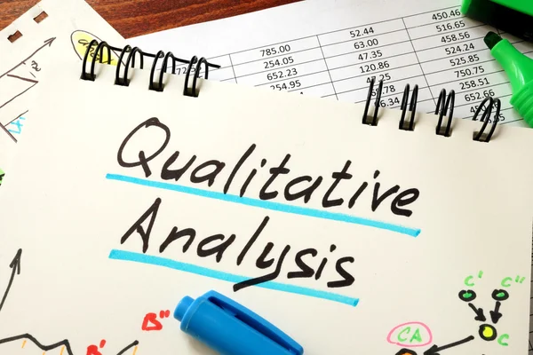 Sign Qualitative Analysis on a notepad and marker. — Stock Photo, Image