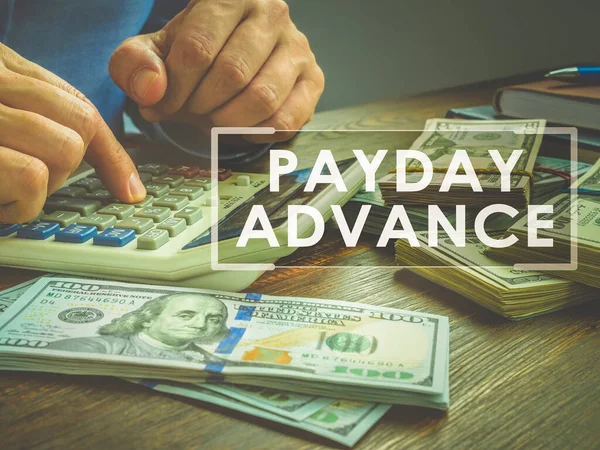 Payday σχέδιο δανείου εκ των προτέρων. Υπολογισμός και wads των χρημάτων. — Φωτογραφία Αρχείου
