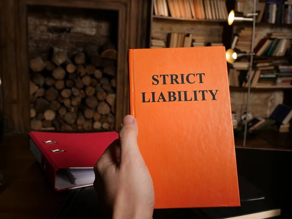 Strict liability rules book in the hand. — Stock Photo, Image