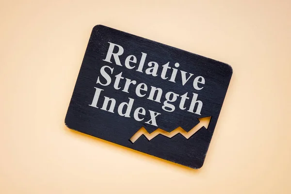 RSI Relative Strength Index words on the black plate.