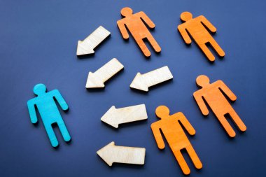 Özgüven ve saldırganlık kavramı. Şekiller ve oklar.