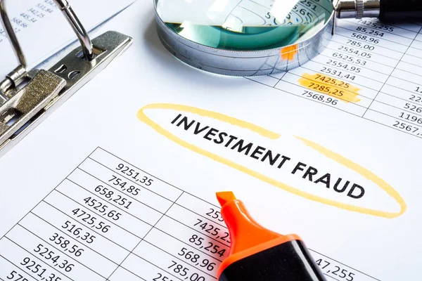 Investment fraud result of checking financial documents.