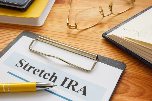 Stretch IRA form with pen in the office. — Stock Photo, Image