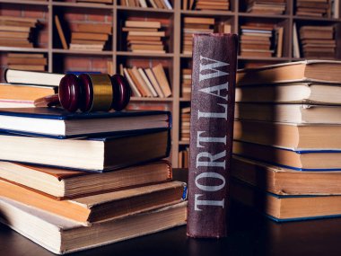 Bir yığın kitap ve tokmaklı Tort hukuku..