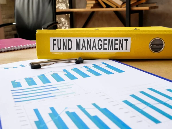 Složka se zprávou o správě fondu a výsledky investičního zisku. — Stock fotografie