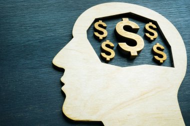 Finansal okuryazarlık kavramı. Dolar sembollü baş.