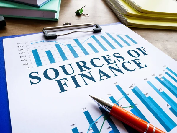 Info about Sources of finance with charts. — Stock Photo, Image