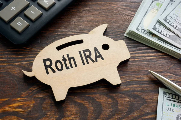 План виходу на пенсію Roth IRA і голубиний банк. — стокове фото