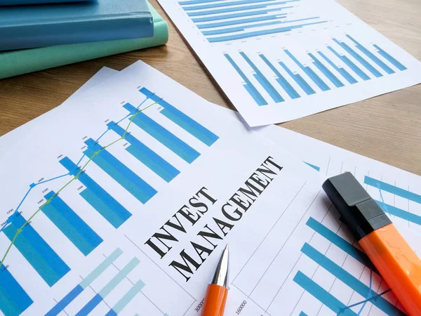 Investeer management rapport met grafieken en grafieken. — Stockfoto