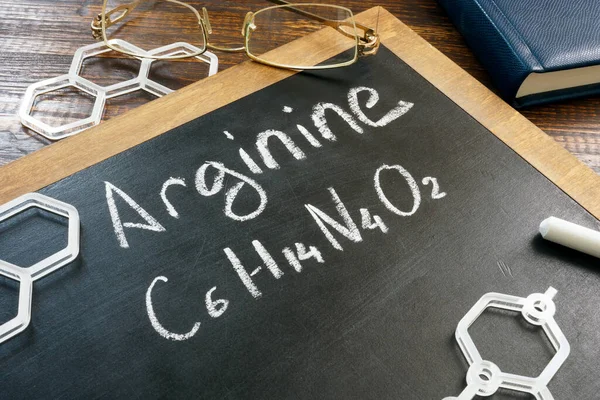 Arginine Acide Aminé Formule Chimique Sur Tableau Noir — Photo