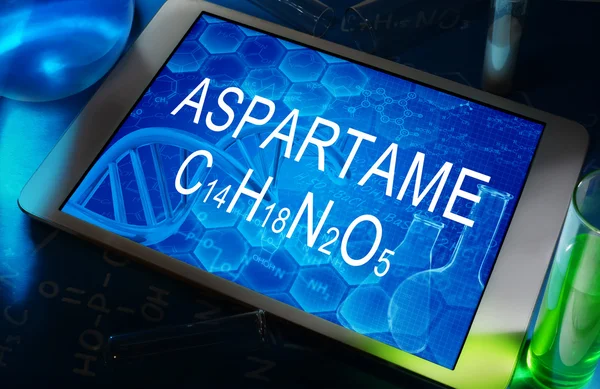 The chemical formula of aspartame — Stock Photo, Image