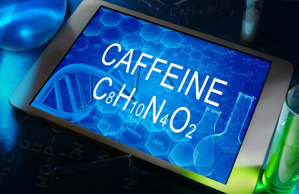 The chemical formula of caffeine — Stock Photo, Image