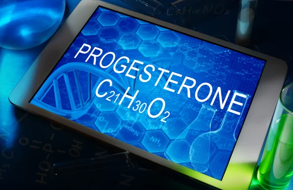 Fórmula química da progesterona — Fotografia de Stock