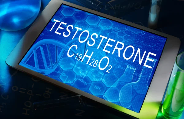 A fórmula química da testosterona — Fotografia de Stock