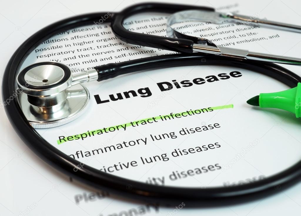 Paper with words  Lung Disease and Respiratory tract infections