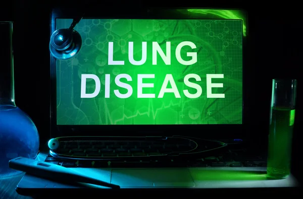 Jegyzetfüzet-val a tüdőbetegség szavak — Stock Fotó