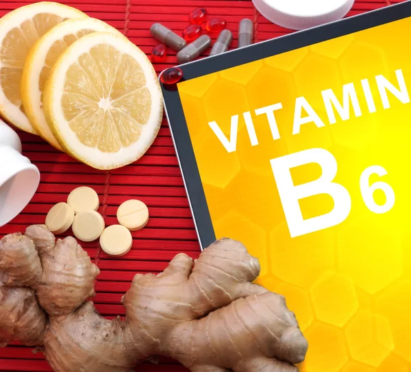 Kelime ile b6 vitamini tablet — Stok fotoğraf