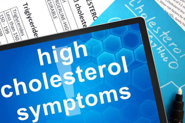 Симптомы высокого холестерина — стоковое фото