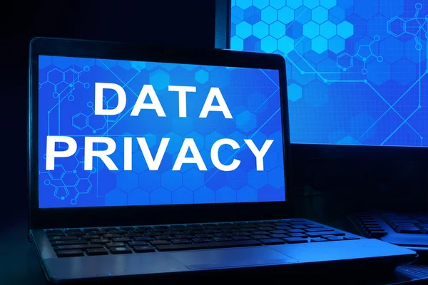 Ordenador con palabras Privacidad de datos . — Foto de Stock