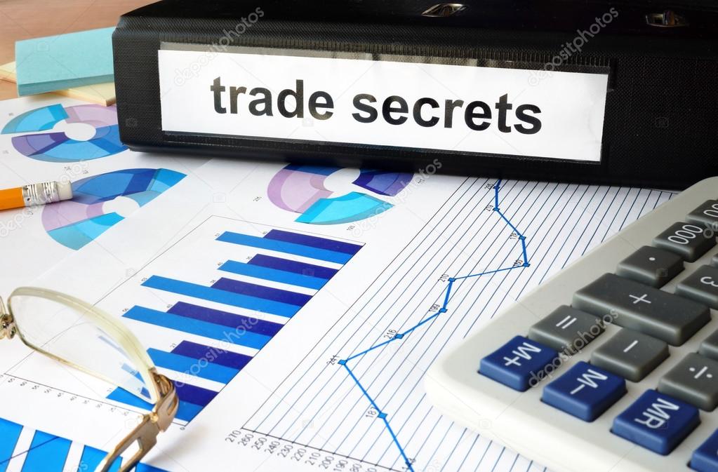 Folder with the label trade secrets and charts