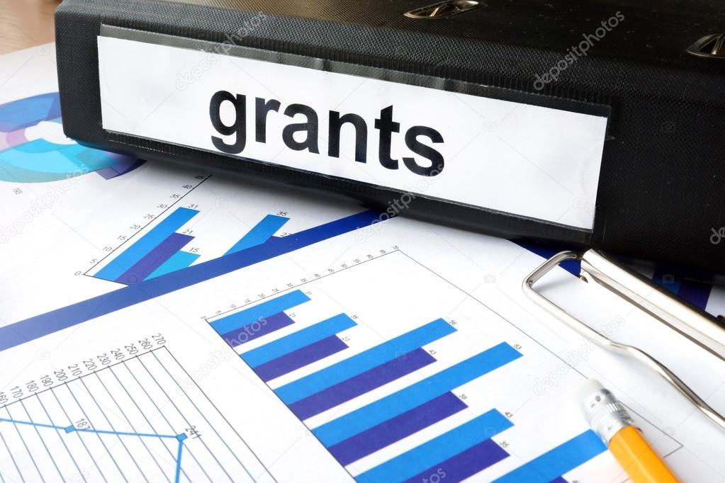 Folder with the label grants and charts