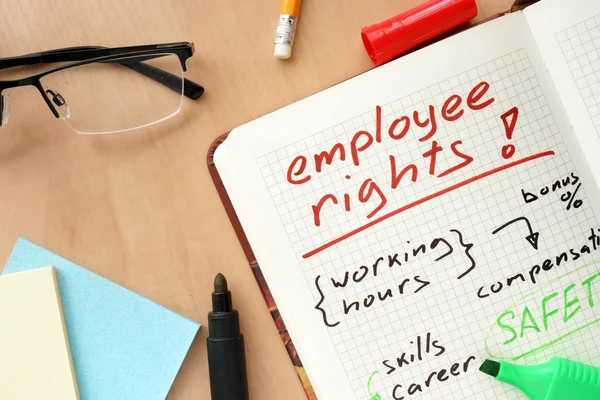 Notepad with words employee rights concept — Stock Photo, Image