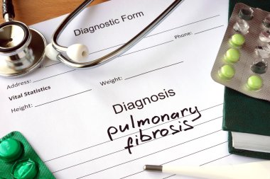 Diagnostic form with Diagnosis pulmonary fibrosis. clipart