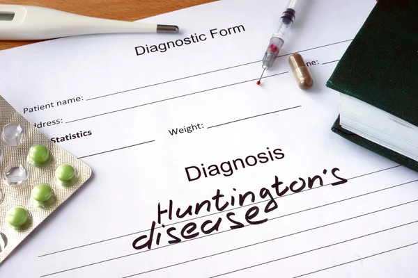Diagnostische formulier met ziekte van Huntington diagnose. — Stockfoto