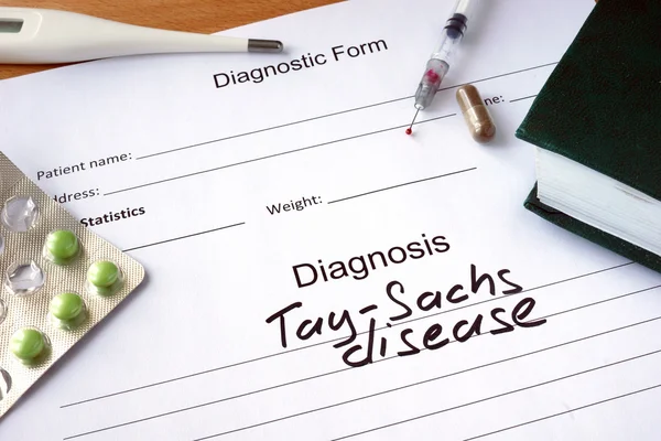 Διαγνωστικά μορφή με διάγνωση Tay Sachs νόσο. — Φωτογραφία Αρχείου