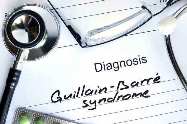 Diagnosis Guillain-Barre syndrome and tablets. — Stock Photo, Image