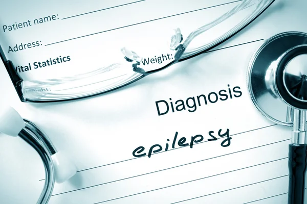 Diagnose Epilepsie und Tabletten. — Stockfoto