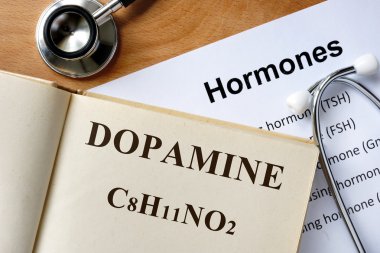 Dopamin kelime kitap ve hormonlar listede yazılı.