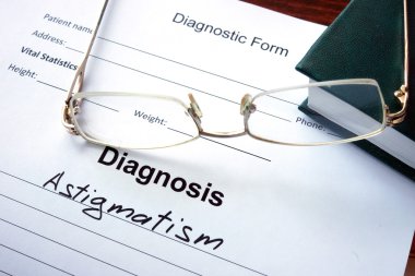 Astigmatizma ve gözlük ile tanı listesi.
