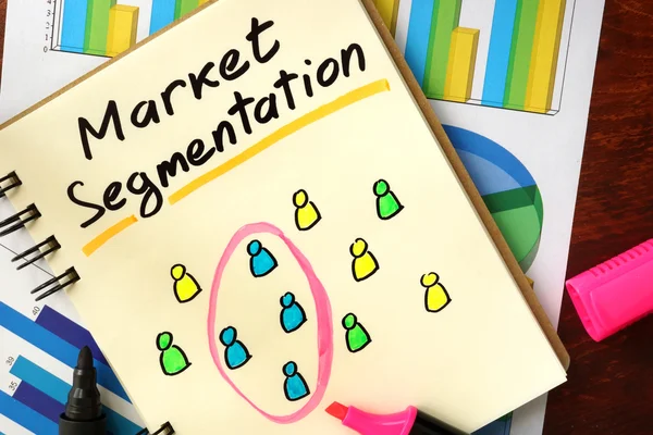 Notepad with market segmentation. — Stock Photo, Image