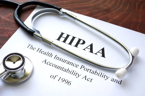 Health Insurance Portability and accountability act HIPAA and stethoscope. — Stock Photo, Image