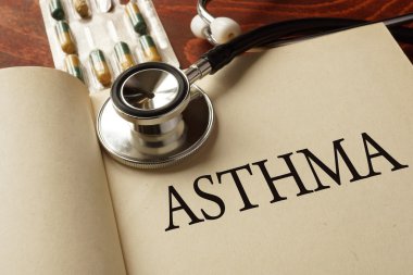 Book with diagnosis  Asthma. clipart