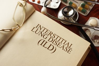 Book with diagnosis Interstitial lung disease (ILD). clipart