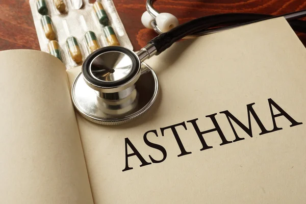 Book with diagnosis  Asthma. — Stock Photo, Image