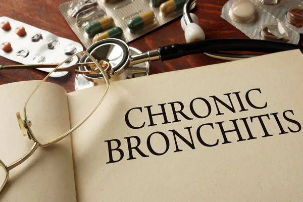 Book with diagnosis  Chronic bronchitis . — Stock Photo, Image