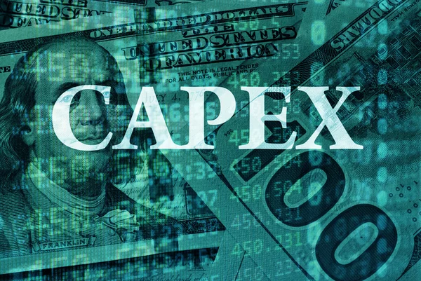 Word Capex met de handel gegevens op de achtergrond. — Stockfoto
