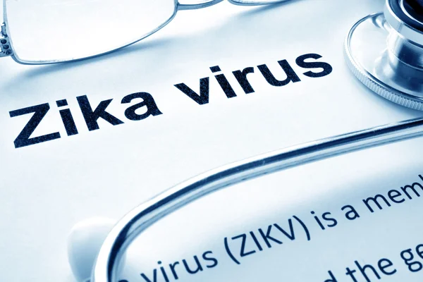 Kağıt ile tanı zika virüs ve stetoskop.