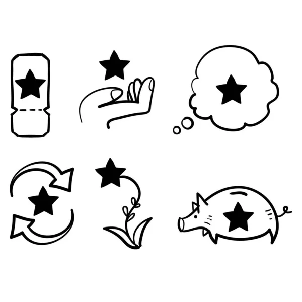 Ručně Kreslený Symbol Hvězdy Pro Ikony Věrnostních Programů Bonusová Karta — Stockový vektor