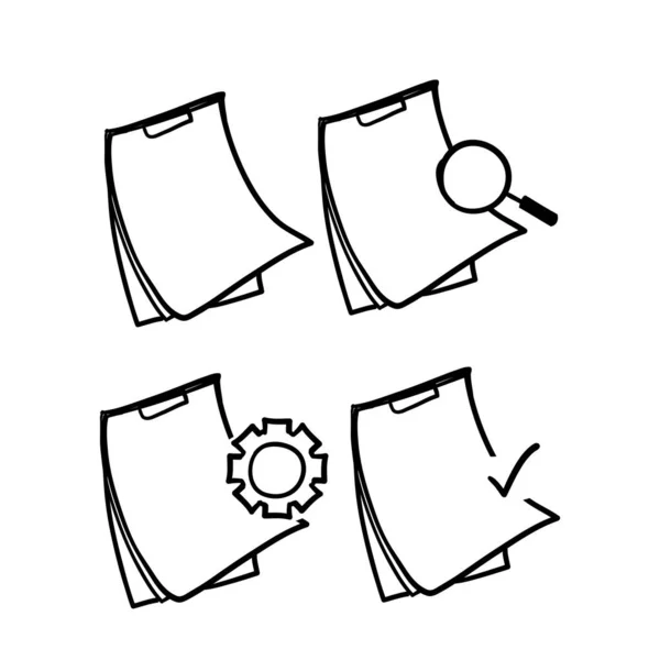 Dibujado Mano Doodle Portapapeles Icono Doodle Estilo Vector Aislado — Vector de stock