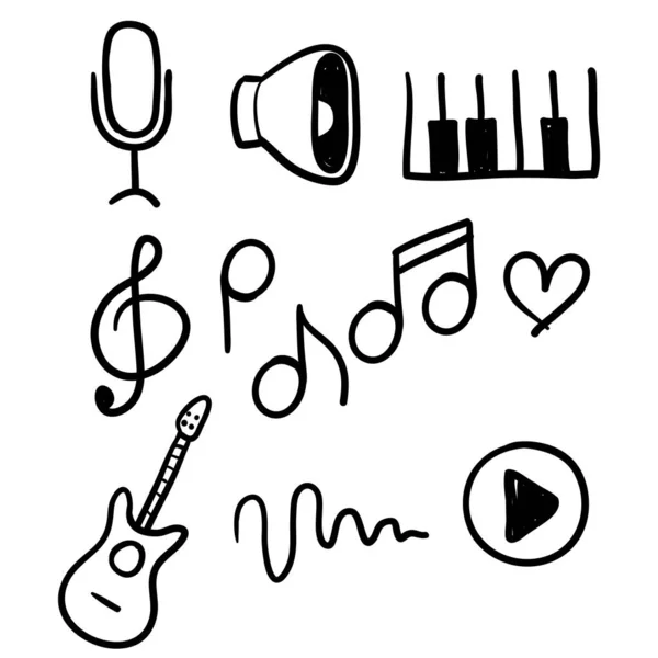 Handgetekende Doodle Muziek Gerelateerde Pictogram Illustratie Vector Geïsoleerd — Stockvector