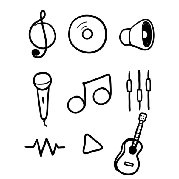 Hand Drawn Doodle Music Related Icon Illustration Vector Isolated — Stock Vector