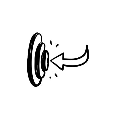 Elle çizilmiş karalama hedefin sembolünü işaret ediyor. Başarı, iş hedefi, görev. izole