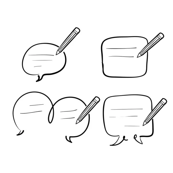 Handgezeichnetes Doodle Schreiben Feedback Illustration Icon Isoliert — Stockvektor