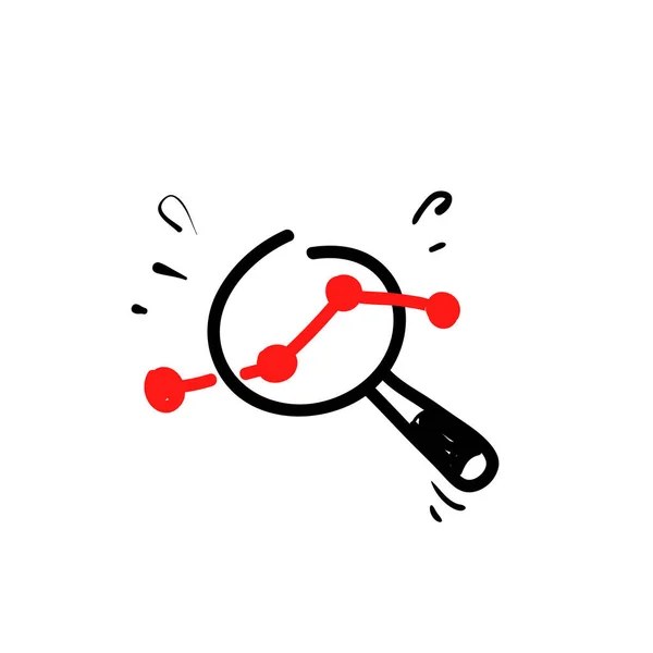 Hand Drawn Doodle Market Research Icon Illustration — Stock Vector