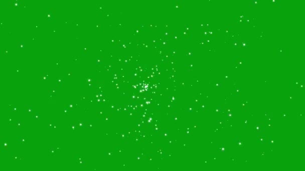 Funkelnde Sterne Bewegungsgrafik Mit Grünem Hintergrund — Stockvideo